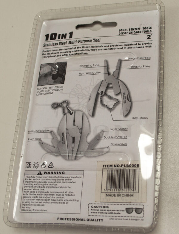 Stainless steel multi purpose pocket tool: 10 in 1 - Image 2