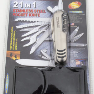 Stainless steel multi-functional pocket tool set. 21 in 1