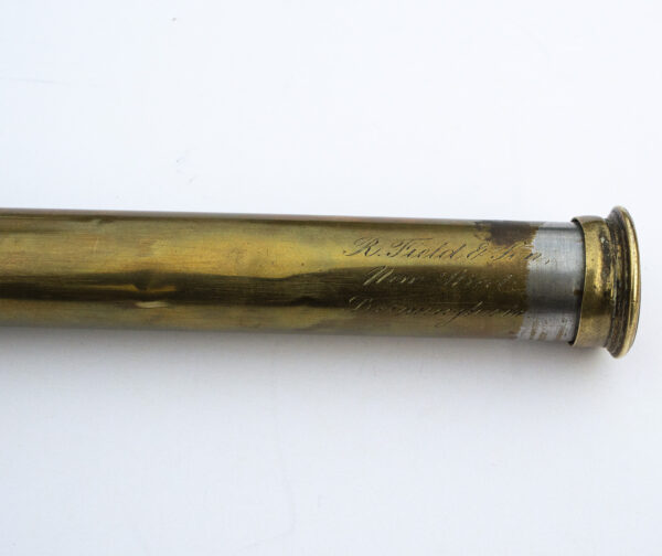 Victorian 3-draw brass and wooden telescope by Field & Son, Birmingham - Image 6