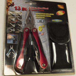 Stainless steel 6 inch needlenose pocket pliers with multi functions. 13 in 1