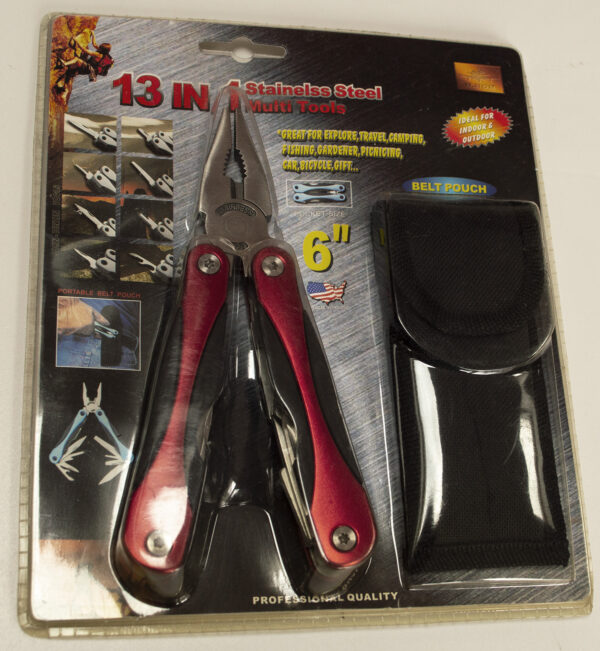 Stainless steel 6 inch needlenose pocket pliers with multi functions. 13 in 1