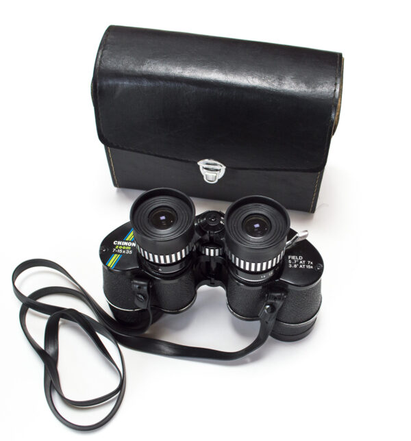 Japanese CHINON 7-15x35 Vintage Zoom Binoculars with Leather Case - Image 4
