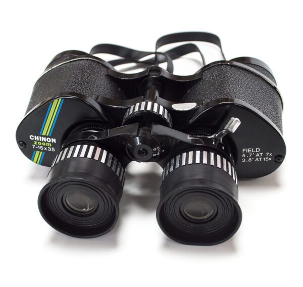Japanese CHINON 7-15x35 Vintage Zoom Binoculars with Leather Case - Image 2