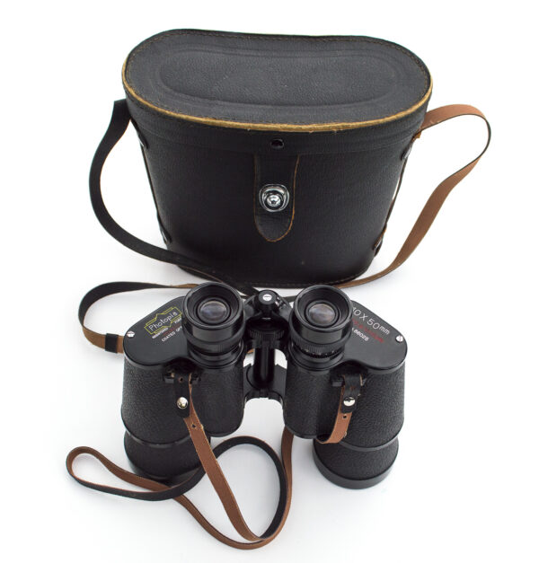 Japanese Photopia 10x50 Vintage Binoculars with Hard Leather Case - Image 3