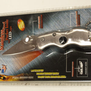 Stainless steel pocket knife with LED light