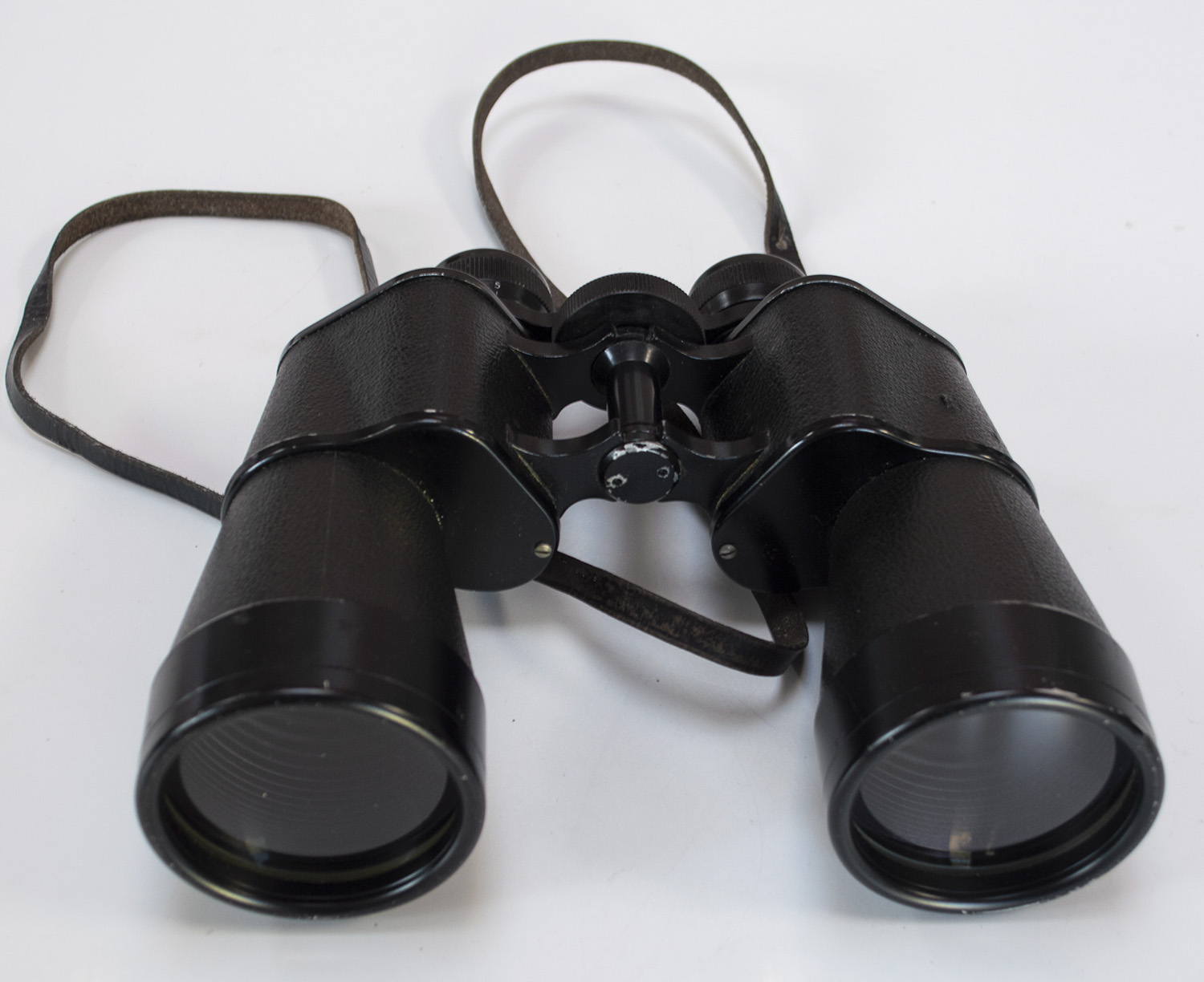 Vintage British The Wray Eleven 11x60 coated binoculars in original leather case - Image 3