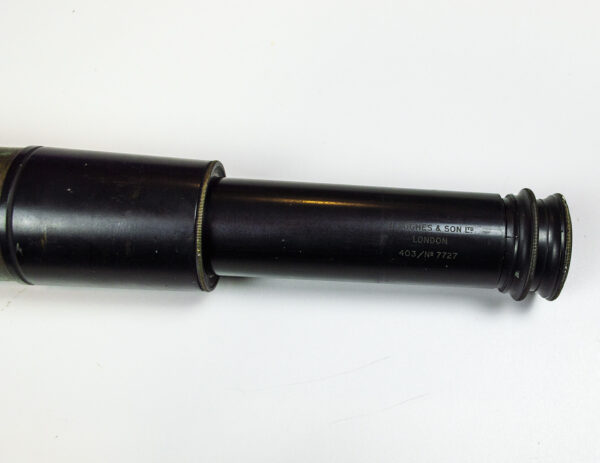 H. Hughes & Son London single draw brass telescope. 62mm objective lens. Approx. 40x - 45x - Image 2