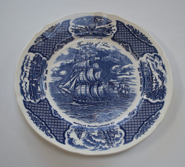 Vintage Alfred Meakin Fair Winds Blue & White Porcelain Plate
