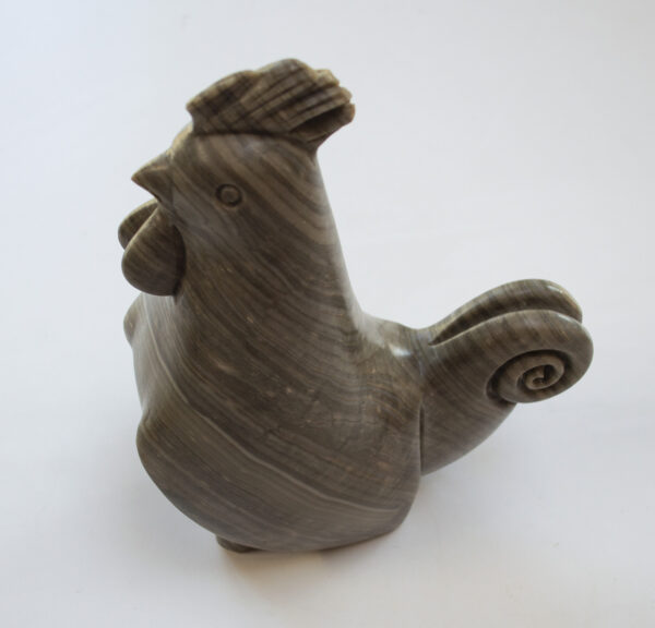 Vintage Heavy Stone Carved Cockerel Sculpture. 26cm / 10.2" Tall - Image 2