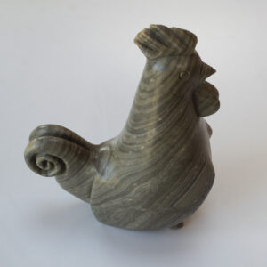Vintage Heavy Stone Carved Cockerel Sculpture