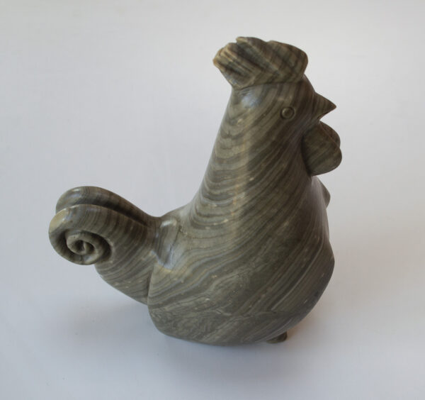 Vintage Heavy Stone Carved Cockerel Sculpture