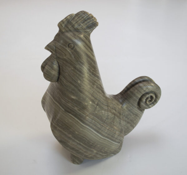 Vintage Heavy Stone Carved Cockerel Sculpture. 26cm / 10.2" Tall - Image 4
