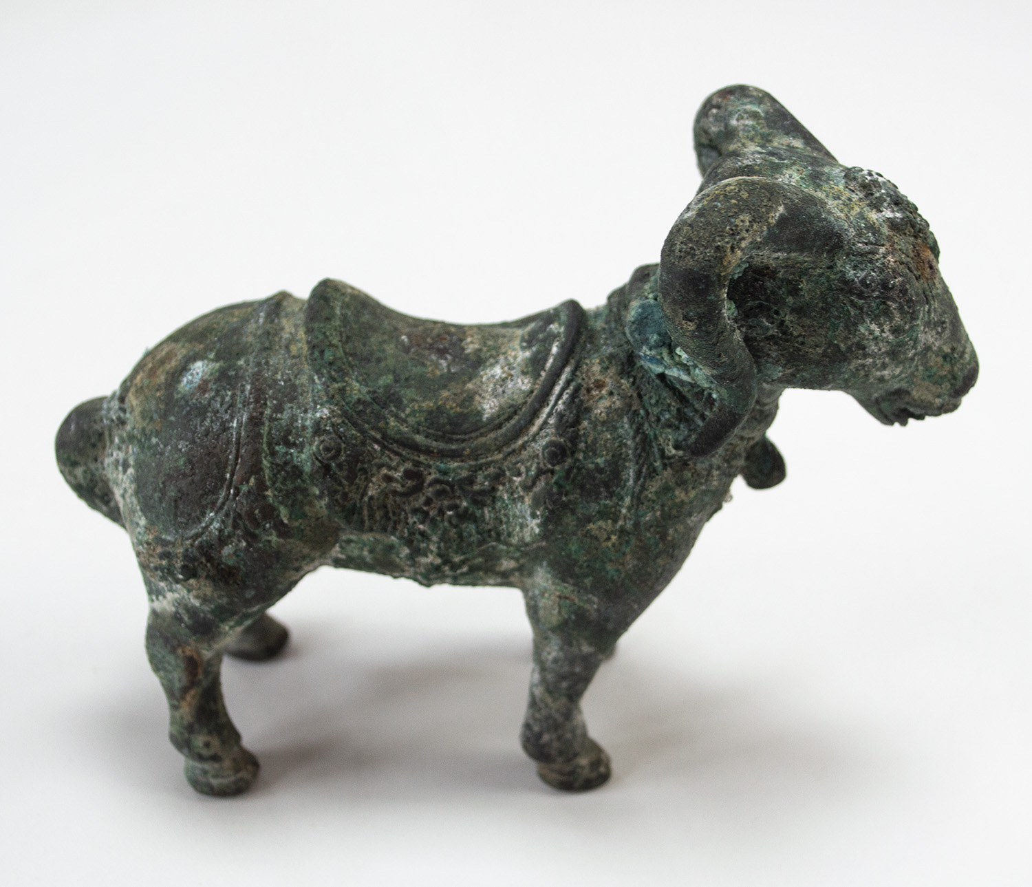 Ancient Bronze Ram Sheep Sculpture