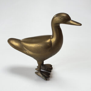 Vintage Brass Duck Figurine Statue. 15cm / 5.9" Tall