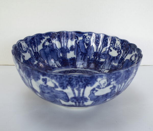 Large Oriental Blue & White Porcelain Bowl. Circa 1880 - Image 2