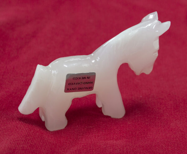 Genuine Onyx Hand Carved Sculpture Horse Paper Weight. 64mm / 2.5" High - Image 2