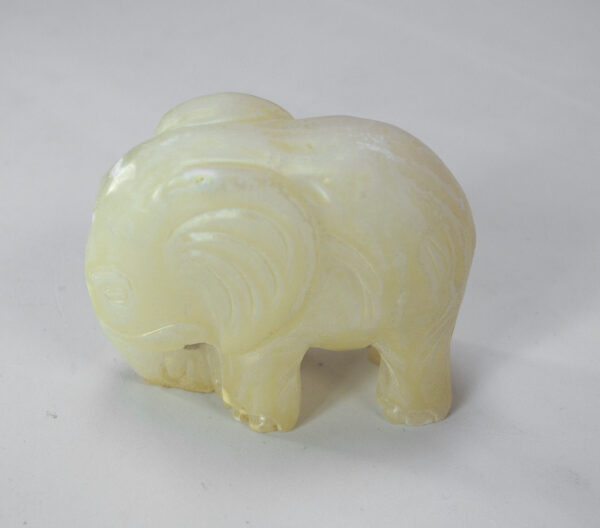 Hand carved stone sculpture elephant paper weight.
