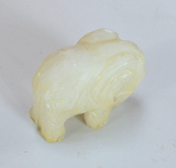 Hand carved stone sculpture elephant paper weight. 2.6" high - Image 5