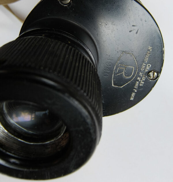 BINO PRISM No.5 MkII x7 WW2 1940 binoculars. Individual Eyepiece Focusing. Serial number 17014 - Image 5