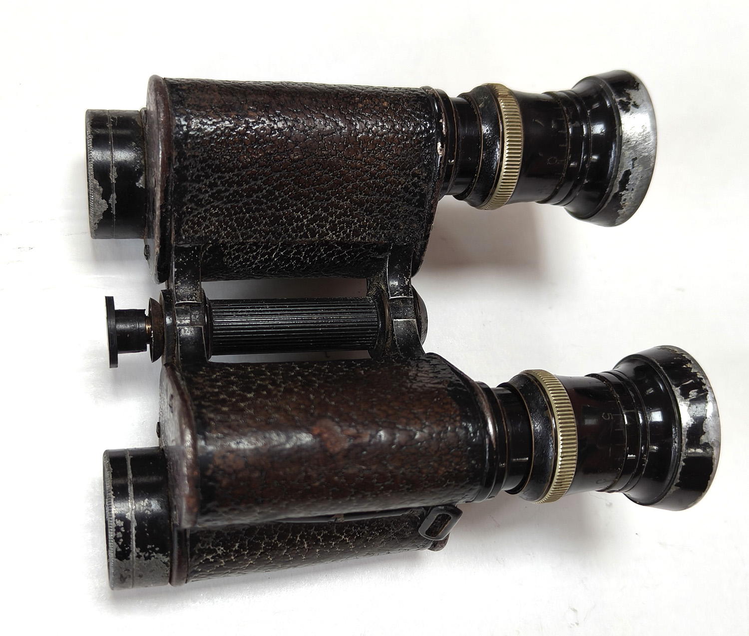 French Huet Paris 7x Extra Lumineuse WWI Binoculars. Individual Eyepiece Focusing - Image 5