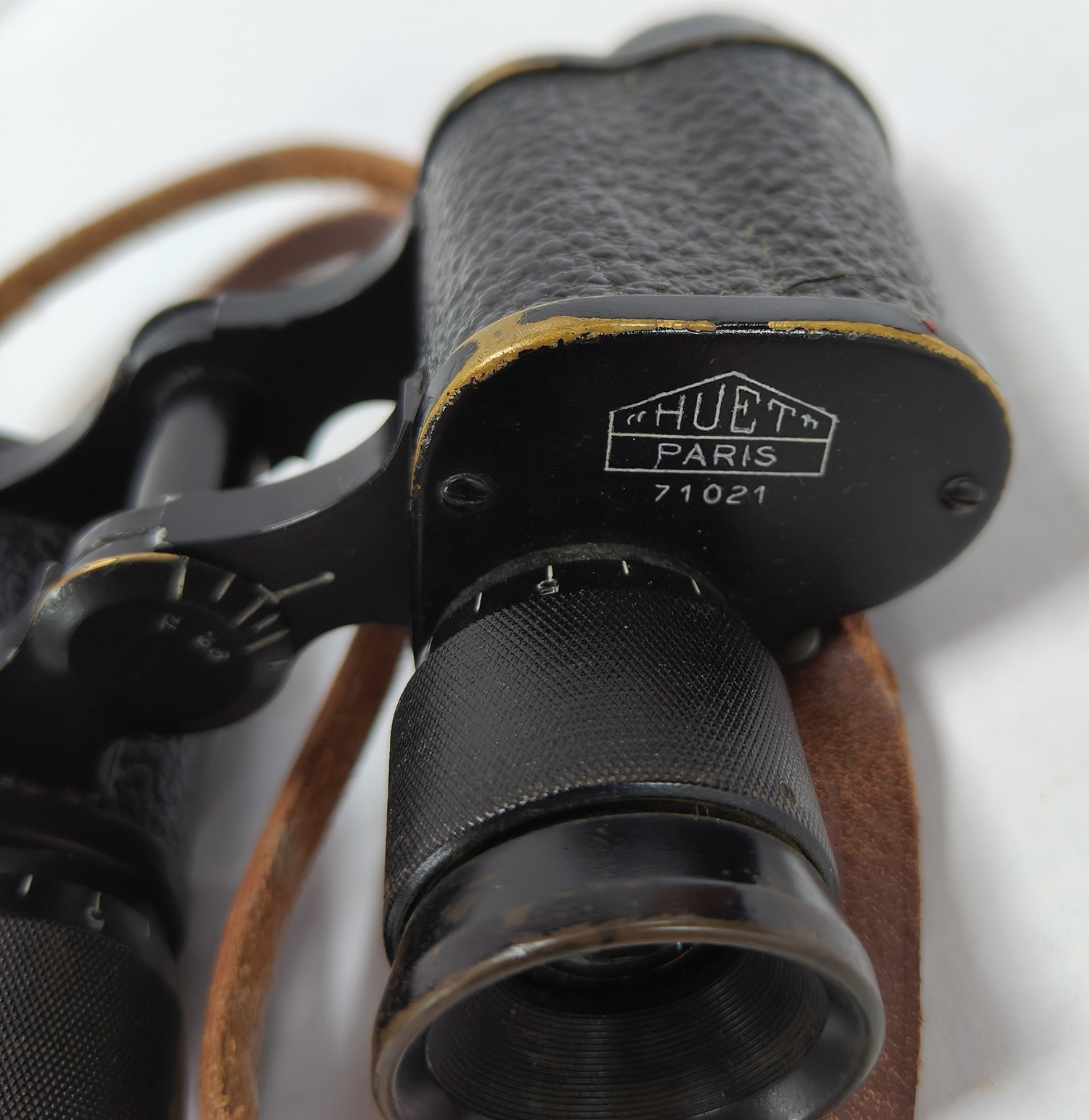 Rare French INDIX 6X24 HUET PARIS 1926 Military Binoculars. Individual Eyepiece Focusing - Image 7