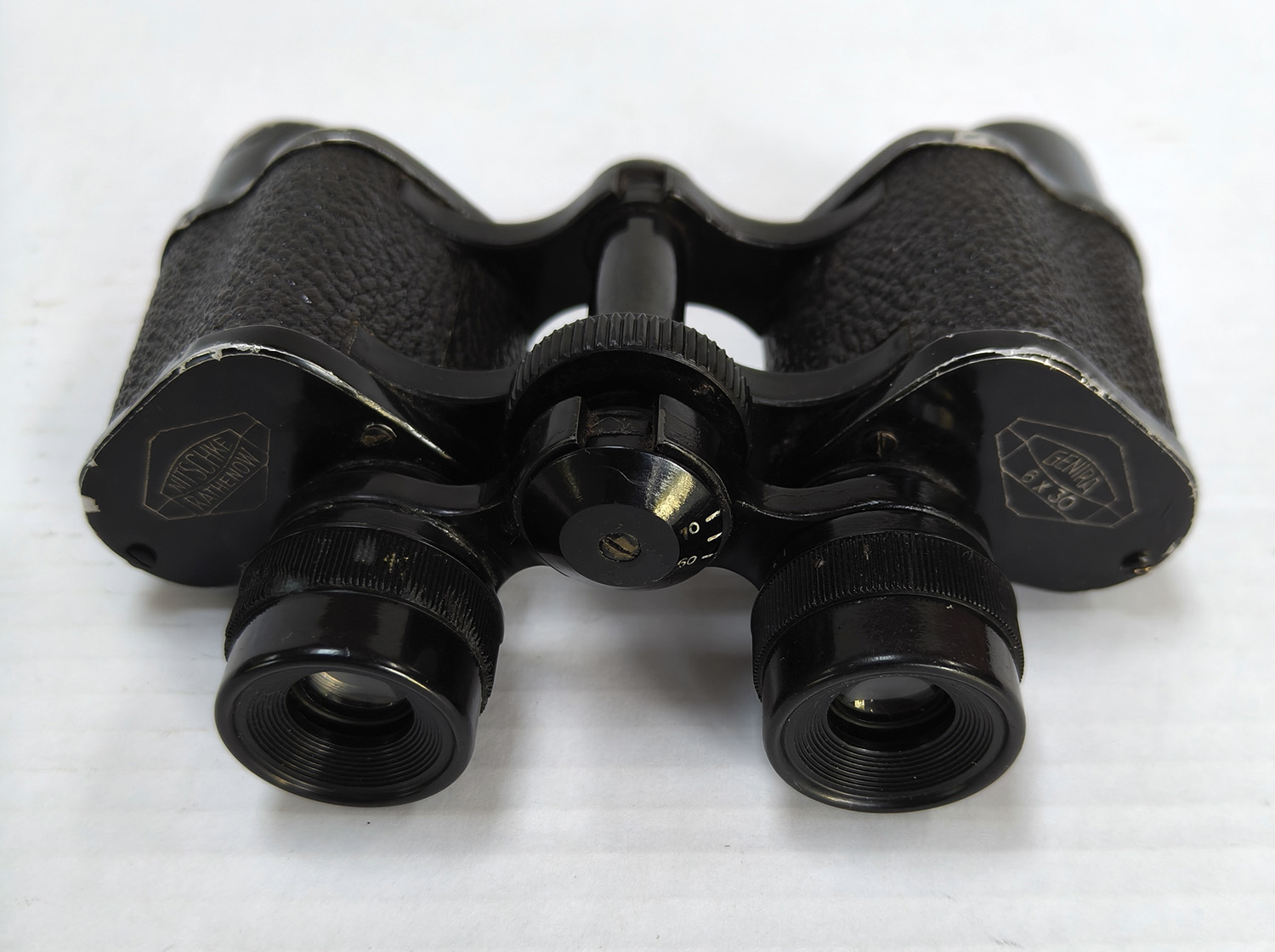 Rare Vintage German Nitschke Rathenow Genira 6x30 Binoculars with Leather Case - Image 3