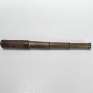 WW2 Britannic BC & Co. 3-draw 15x brass leather bound telescope