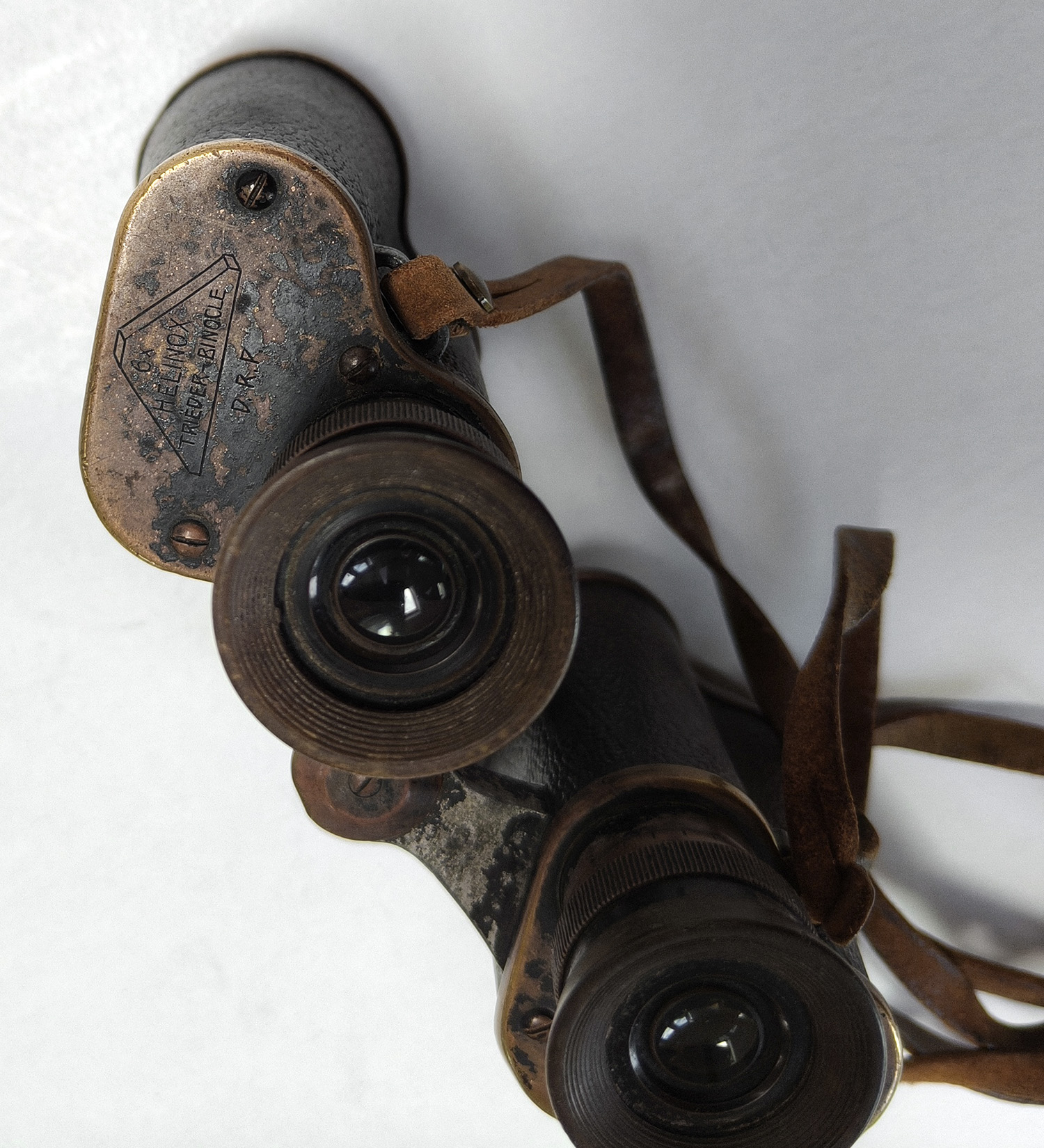 Rare German C.P. Goerz Berlin 6x Helinox WWI Military Binoculars. Individual Eyepiece Focusing. 1908-1915 - Image 6
