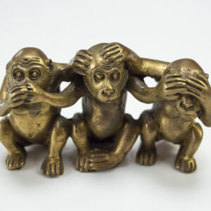 Vintage Brass "See No Evil, Hear No Evil, Speak No Evil" Three Wise Monkeys