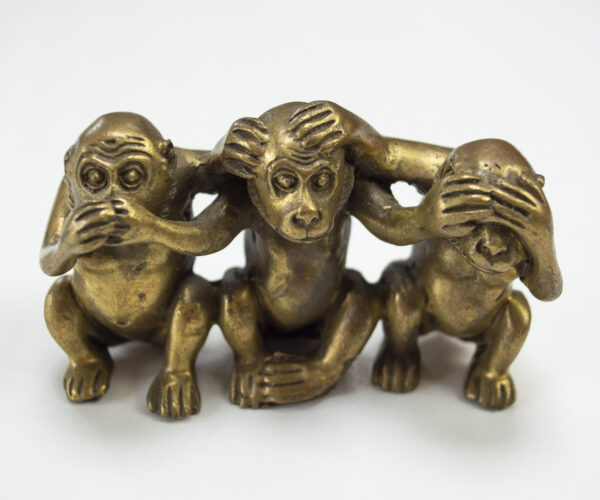 Vintage Brass "See No Evil, Hear No Evil, Speak No Evil" Three Wise Monkeys