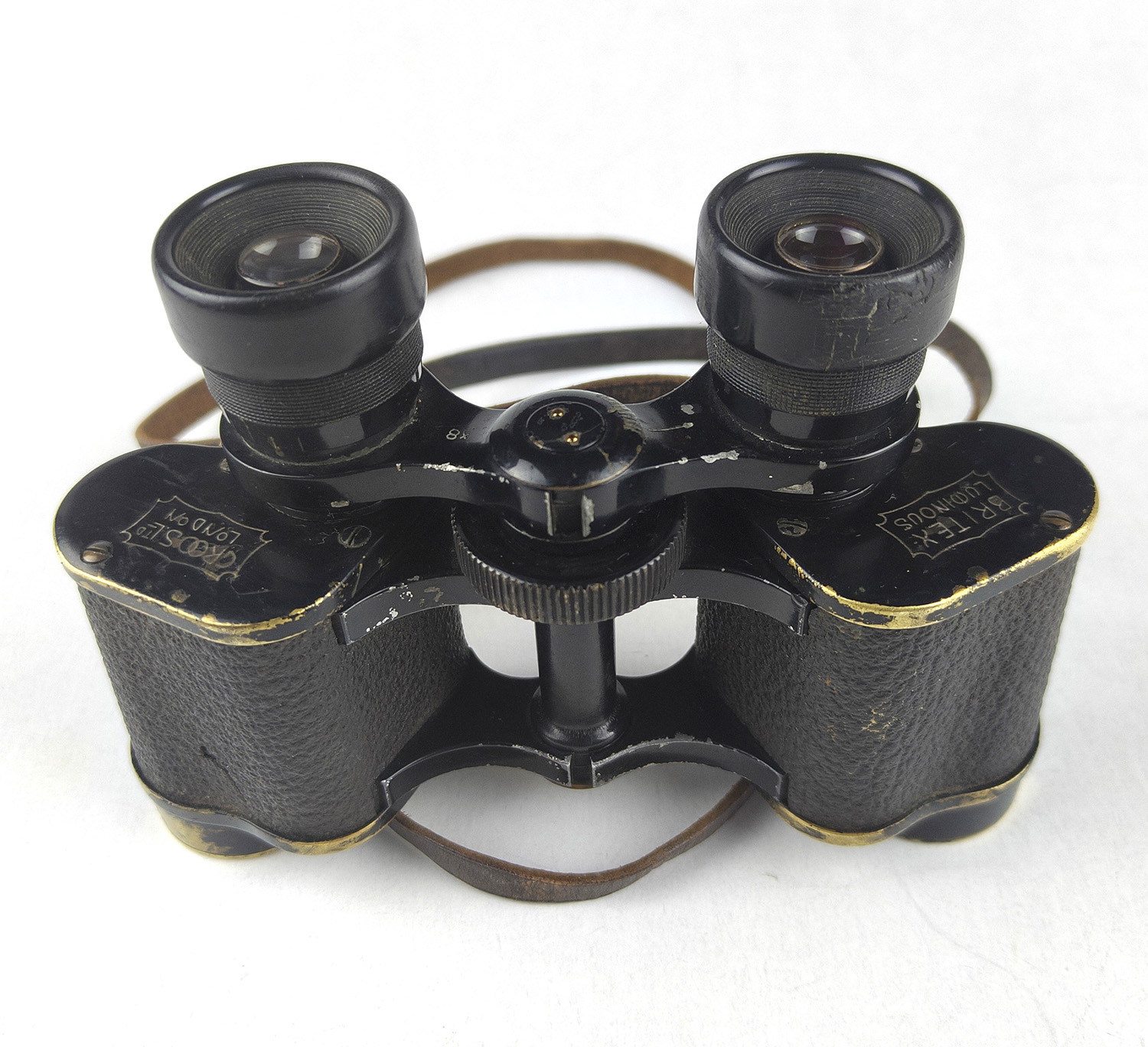 Vintage Britex Luminous 8x Binoculars by Groos Ltd. London. Leather Case Included - Image 3
