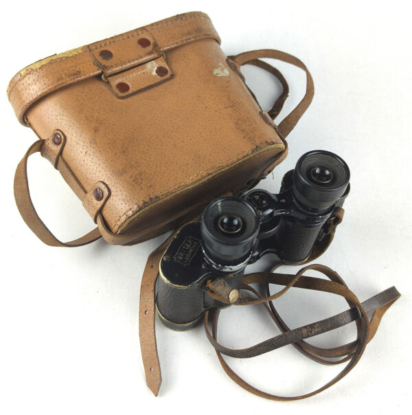 Vintage Britex Luminous 8x Binoculars by Groos Ltd. London. Leather Case Included - Image 2