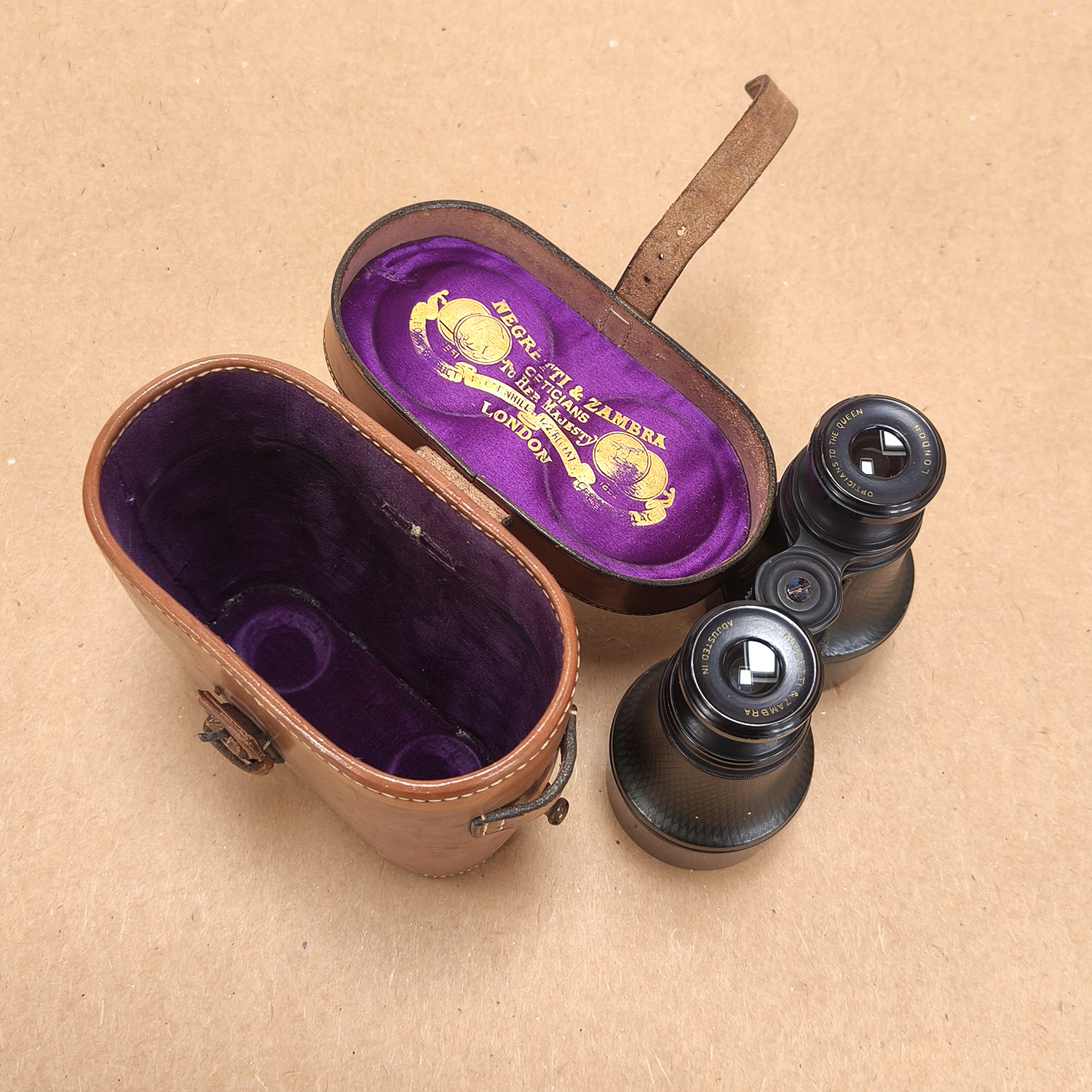 Victorian Negretti & Zambra London Binoculars Opticians to the Queen