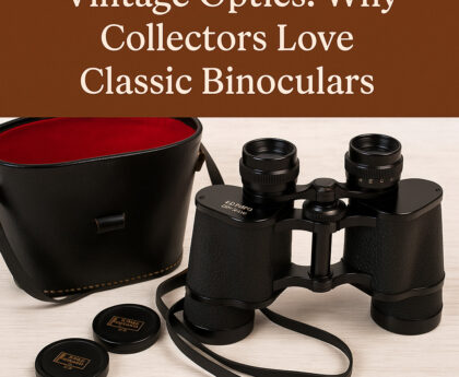Vintage binoculars post logo
