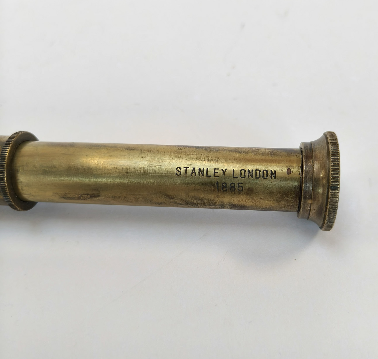 Stanley London 1885 Brass 3-Draw Nautical Telescope