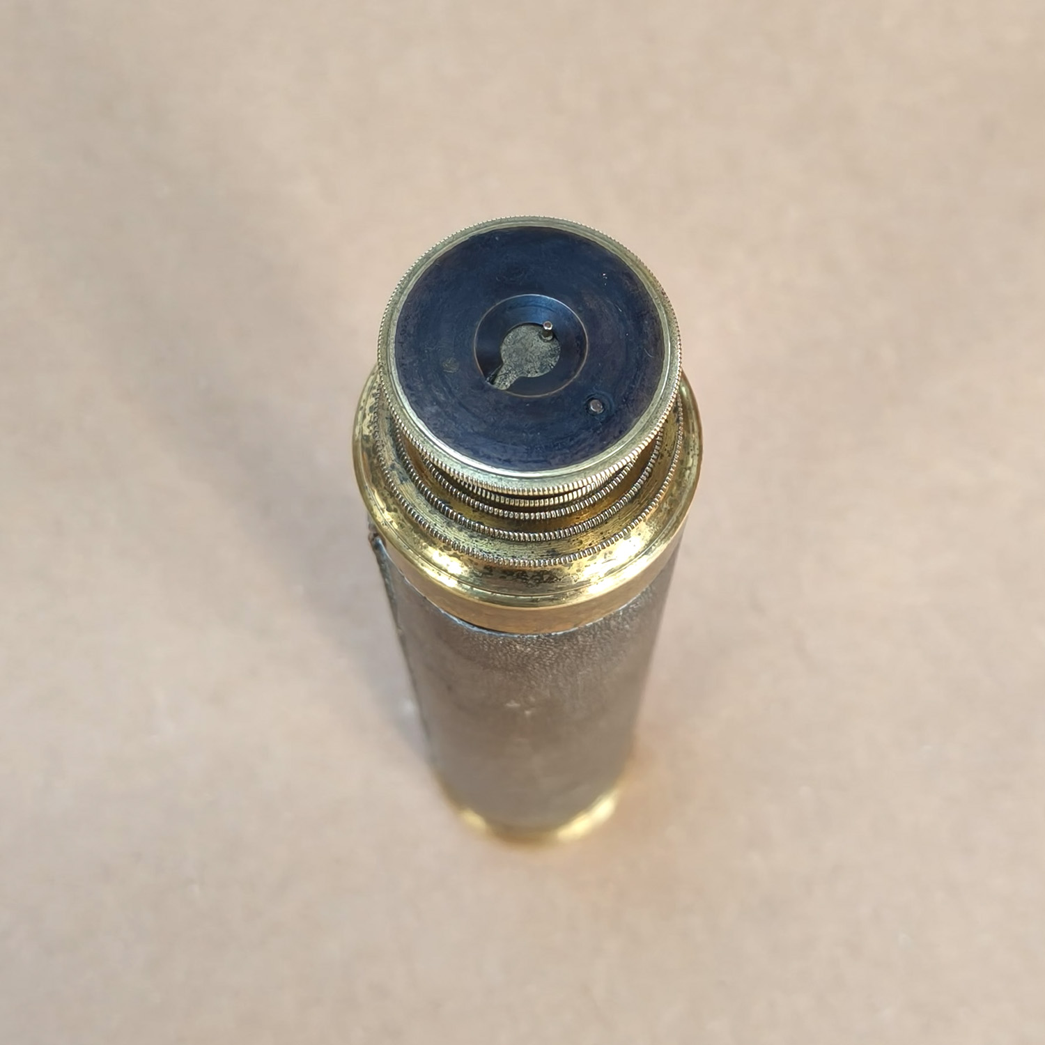 Vintage 3-Draw Brass & Leather Telescope