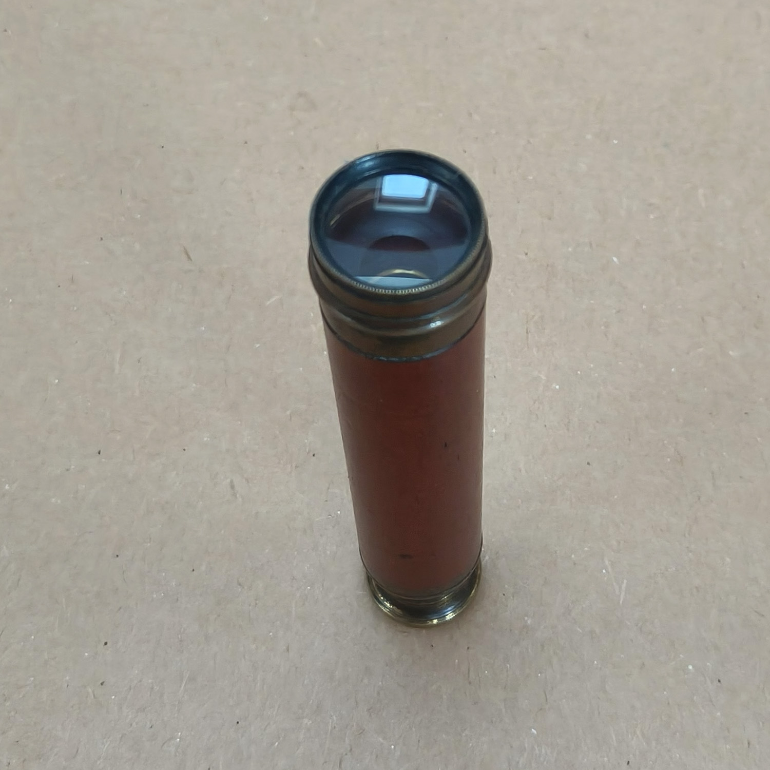 Vintage 3-Draw Brass & Wood Pocket Telescope