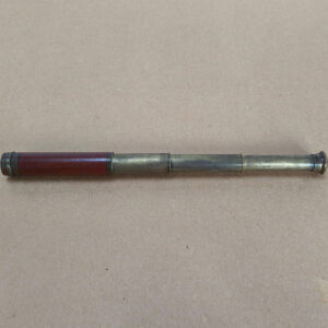 Vintage 3-Draw Brass & Wood Pocket Telescope
