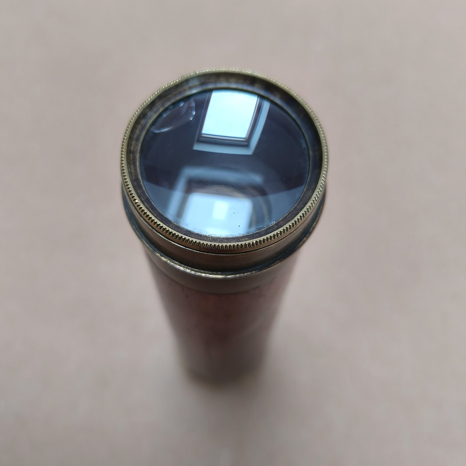 Vintage 3-Draw Brass & Wood Pocket Telescope