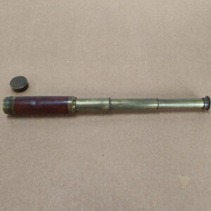 Vintage 3-Draw Brass & Wood Pocket Telescope