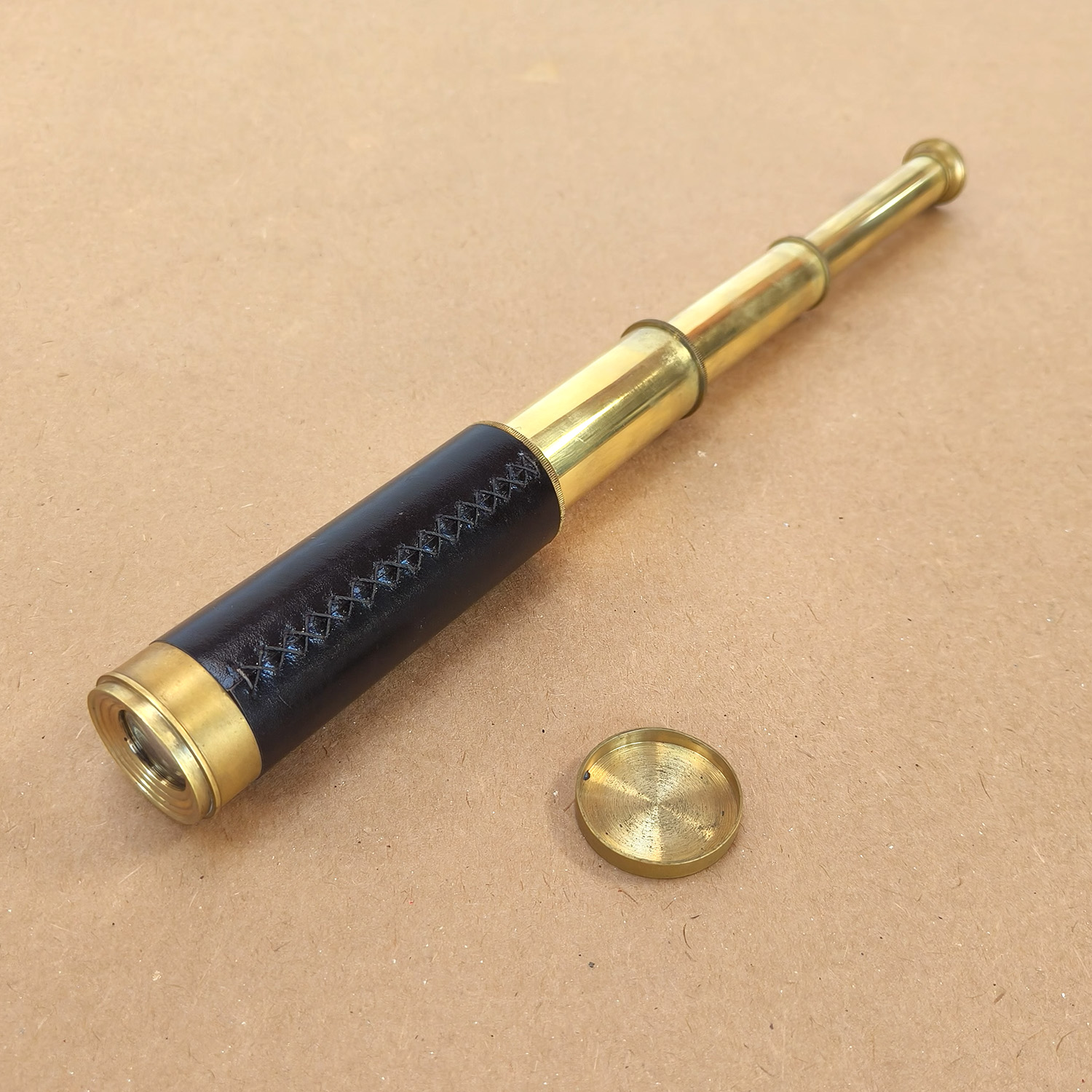 Brass Handheld Pirate 3-draw Telescope_