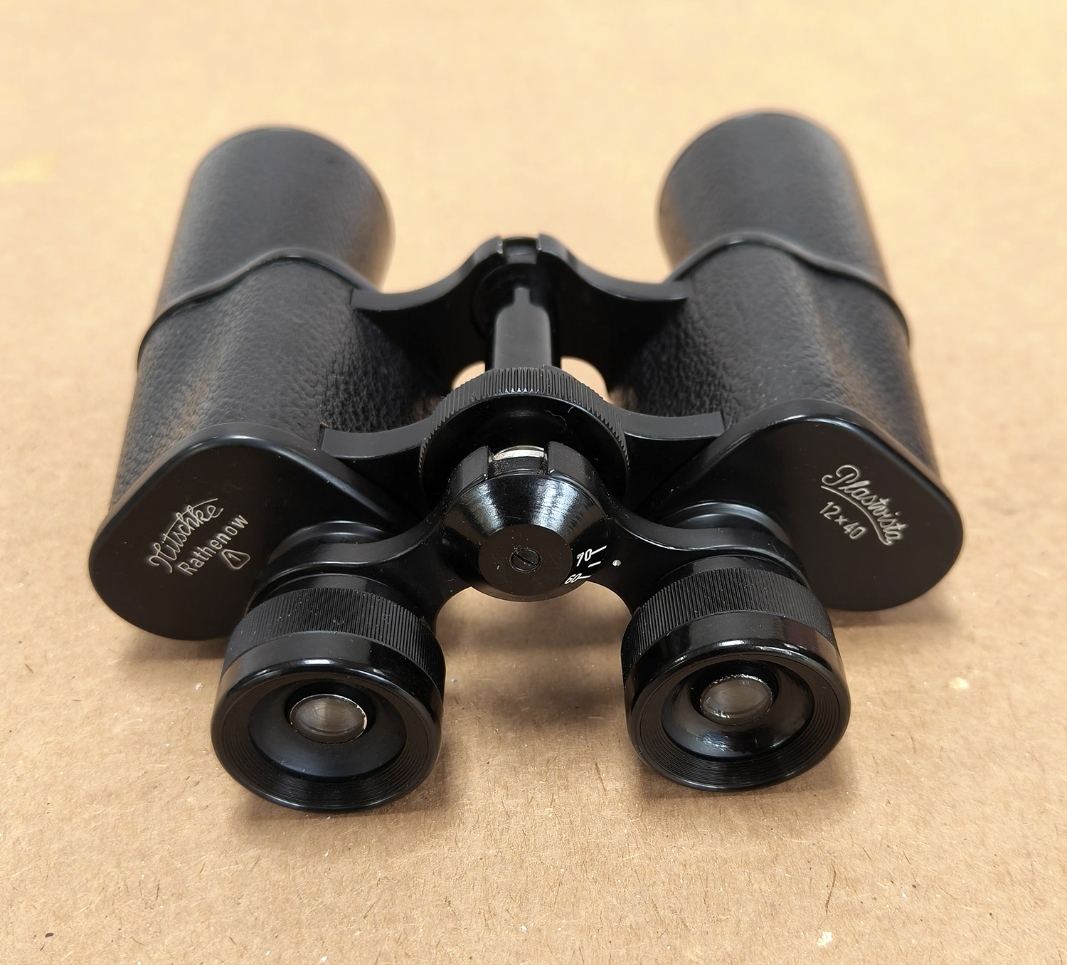 Vintage Nitschke Rathenow Plastvista 12x40 German Binoculars