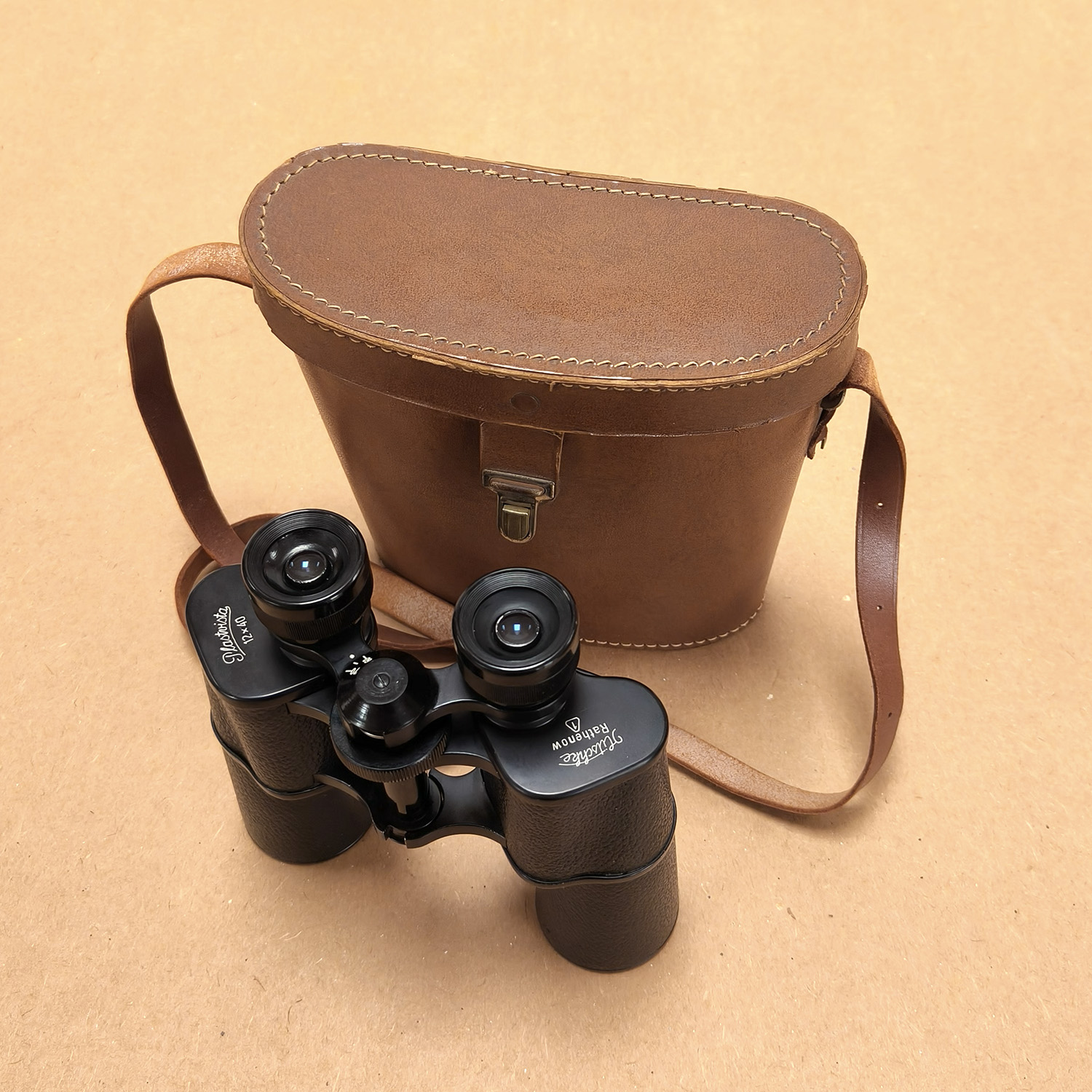 Vintage Nitschke Rathenow Plastvista 12x40 German Binoculars