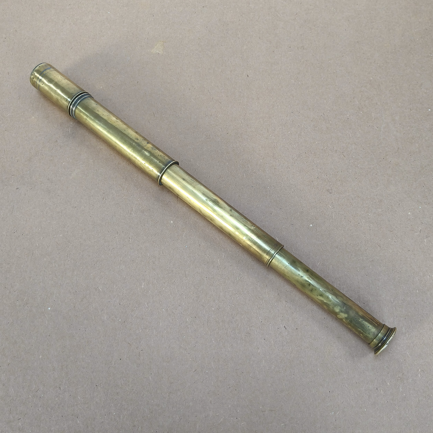 Antique Ross London Brass 2-Draw Telescope