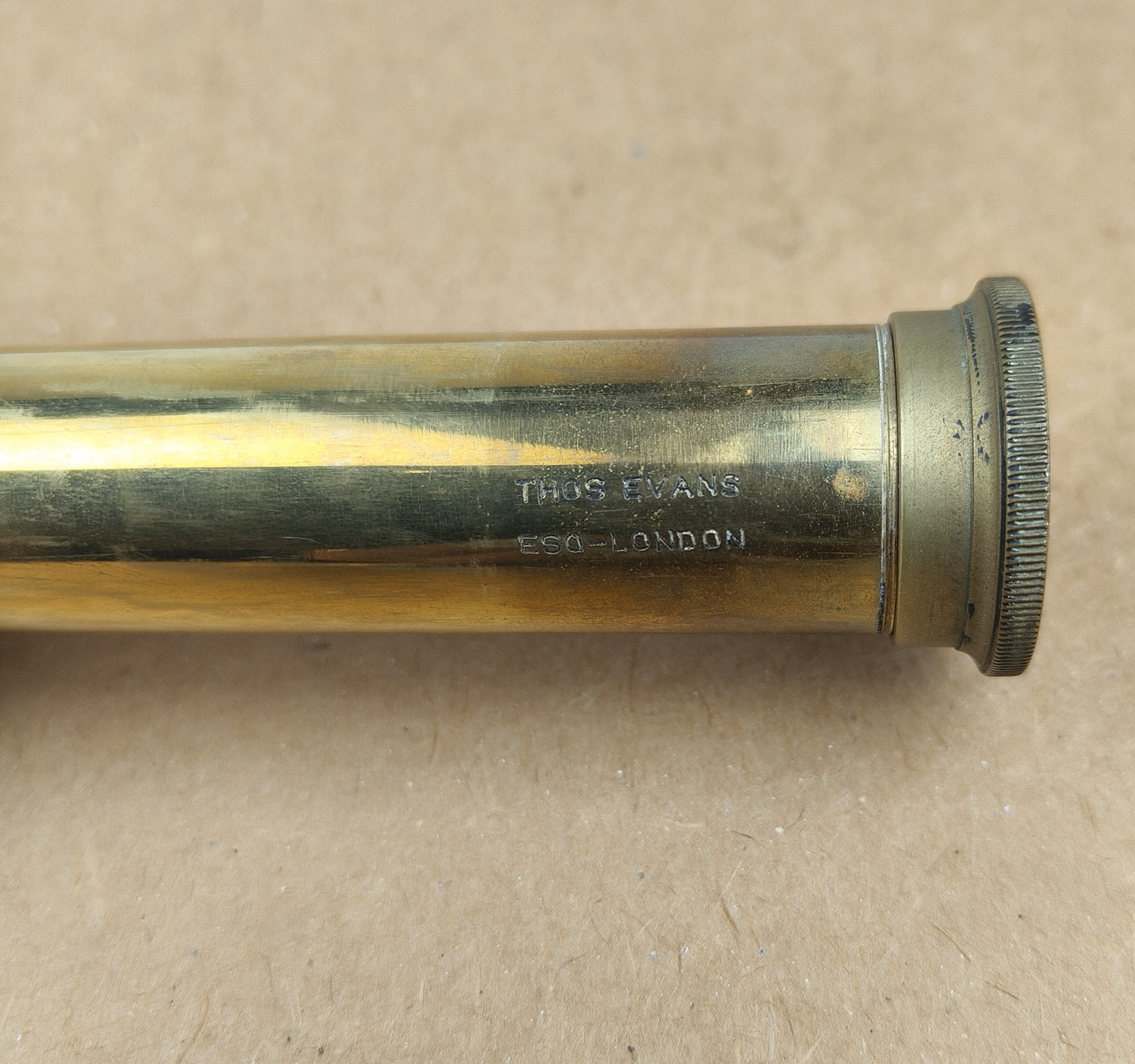 Vintage Brass 4-Draw Telescope by Thos Evans London