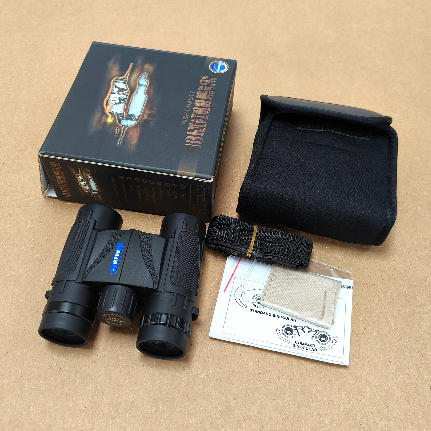 NIPON Compact 8x25 Waterproof & Fogproof Binoculars