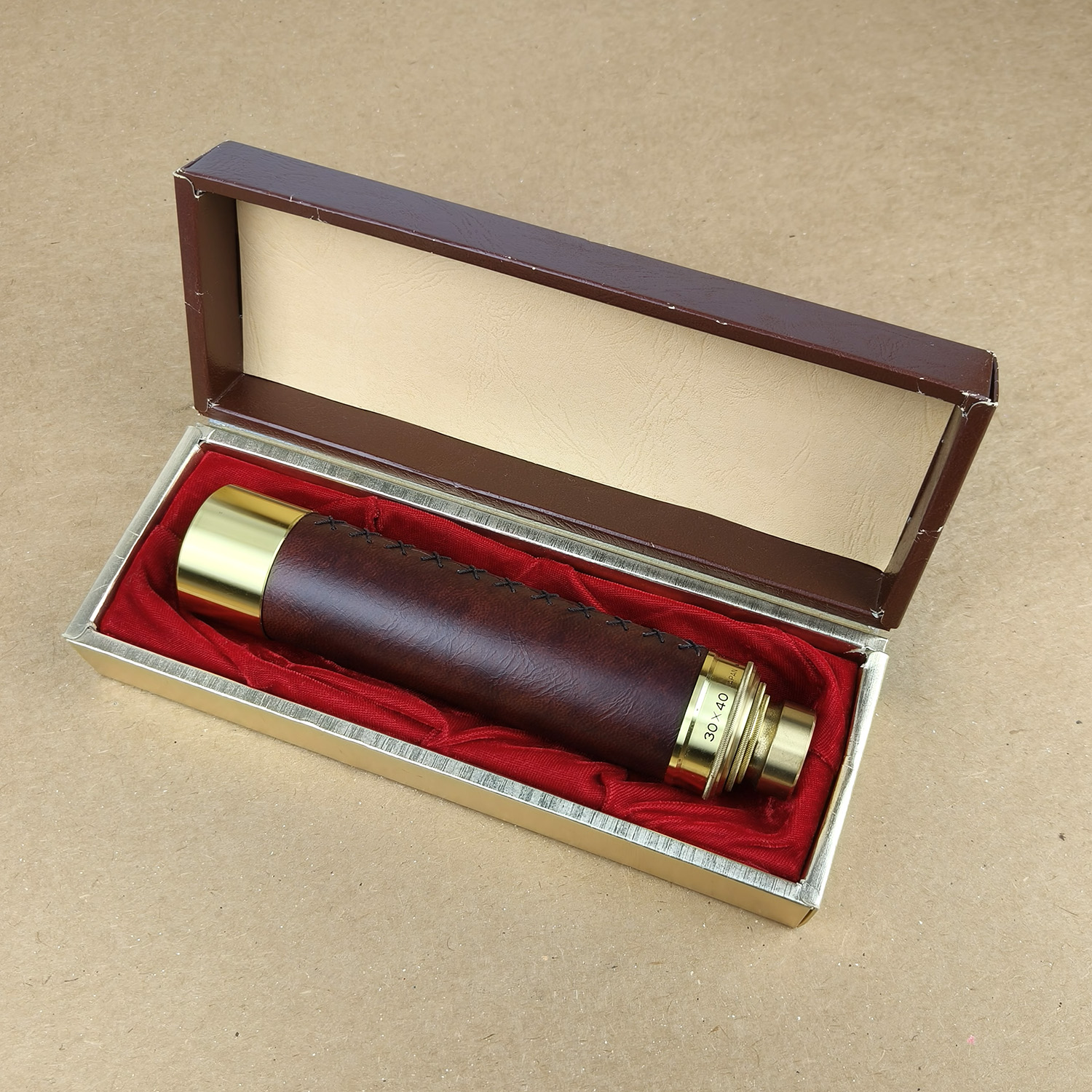 3-Draw Brass Spyglass Telescope 30x40