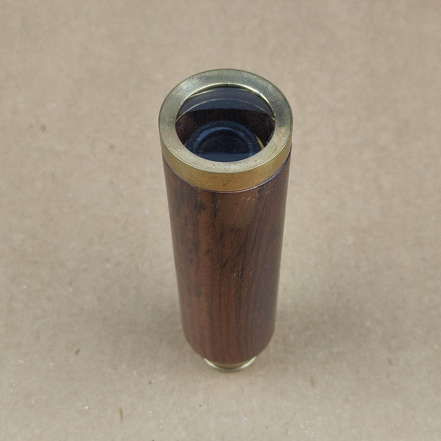2-Draw Brass Telescope with Wooden Box