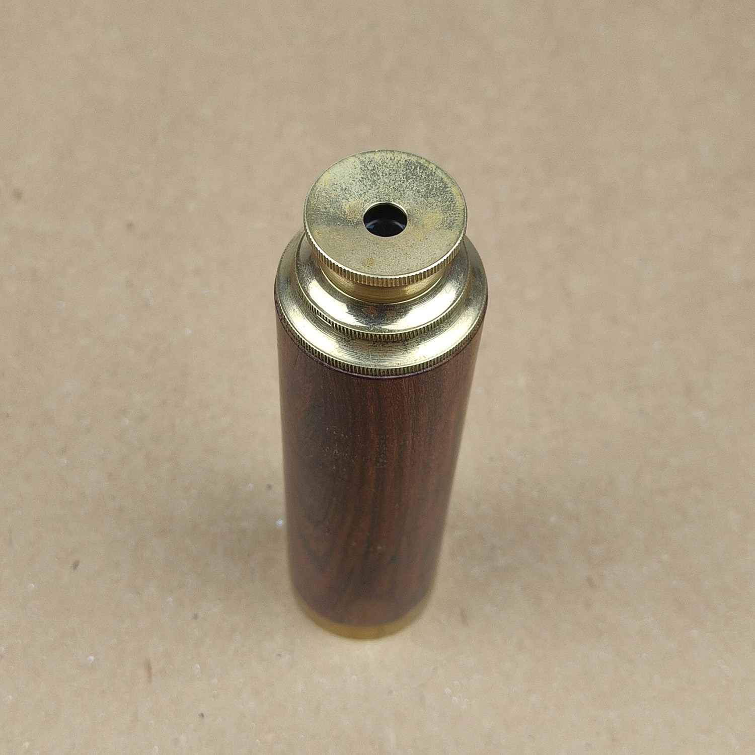 2-Draw Brass Telescope with Wooden Box