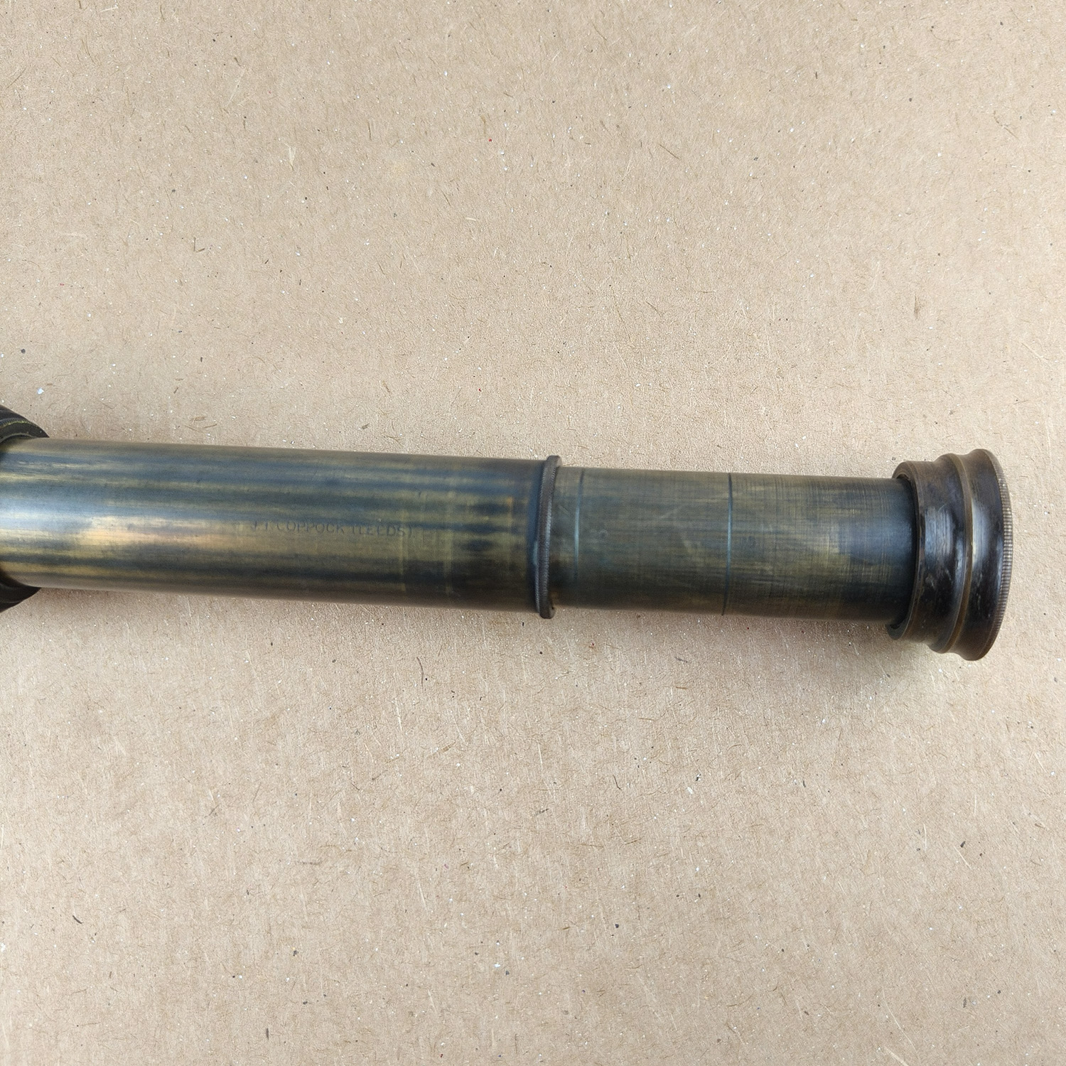 Victorian Brass 3 Draw Telescope Spyglass J.T. Coppock Leeds